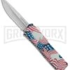 Lightning American Flag D/A OTF Automatic Knife - Satin Serr 2 Lightning American Flag D/A OTF Automatic Knife - Satin Serr -Knivesand Tools Shop Lightning American Flag DA OTF Auto Satin Serr GX 33331 jr large