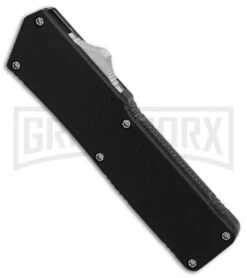 Lightning Black D/A OTF Automatic Knife - Dagger Two-Tone Serr -Knivesand Tools Shop Lightning Black DA Dagger Two Tone Serr BP 30335 er spine large