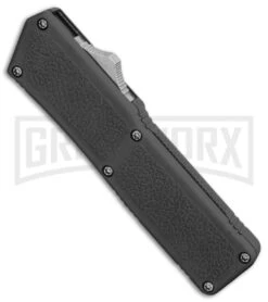 Lightning Gray D/A OTF Automatic Knife - Two-Tone Serr -Knivesand Tools Shop Lightning Gray DA Two Tone Serr BP 30332 er spine large