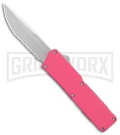 Lightning Pink D/A OTF Automatic Knife - Satin Serr
