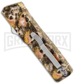 Lightning Skull Camo D/A OTF Automatic Knife - Satin Serr -Knivesand Tools Shop Lightning Skull DA DP OTF Auto Satin Serr GX 33339 jr side large