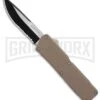 Lightning Tan D/A OTF Automatic Knife - Two-Tone Serr -Knivesand Tools Shop Lightning Tan DA OTF Auto TT Serr GX 31873 jr large