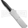 Lightning White D/A OTF Automatic Knife - Black Dagger Serr 4TH18 -Knivesand Tools Shop Lightning White Blk Dagg Serr BP 18951 jr large
