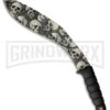 M-Tech Boomerang Kukri Black Fixed Blade Knife - Gray Plain -Knivesand Tools Shop M Tech Boomerang Kukri Black Gray MT 537GY BP 23340 jr large