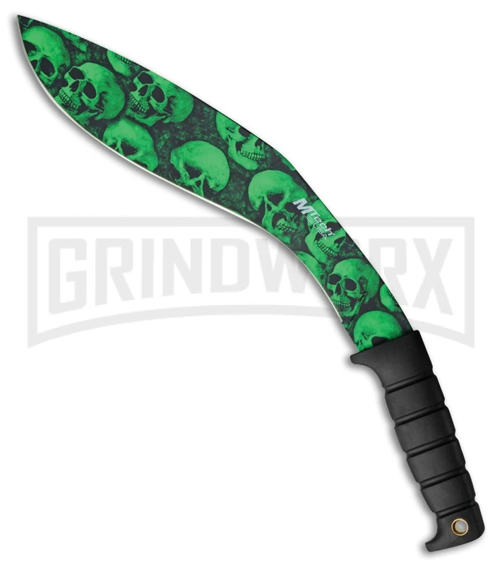 M-Tech Boomerang Kukri Black Fixed Blade Knife - Green Plain M-Tech Boomerang Kukri Black Fixed Blade Knife - Green Plain -Knivesand Tools Shop M Tech Boomerang Kukri Black Green MT 537GN BP 23339 jr large