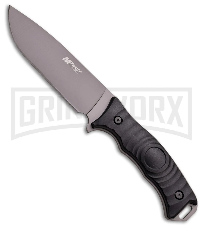M-Tech Steel Horse Black Fixed Blade Knife - Gray Plain M-Tech Steel Horse Black Fixed Blade Knife - Gray Plain -Knivesand Tools Shop M Tech Steel Horse black gray BHQ 57675 er large