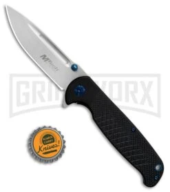 M-Tech USA FDR012 Black G-10 Folding Knife - Satin Plain -Knivesand Tools Shop M Tech USA Black G 10 Satin MTE FDR012 BK BP 27051 jr bottlecap large