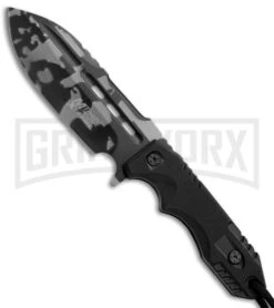 M-Tech Urban Commander Black Fixed Blade Knife - Urban Camo Plain