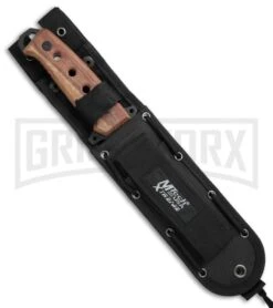 M-Tech Xtreme Stingray Wood Fixed Blade Knife - Black Serr -Knivesand Tools Shop M Tech Xtreme Stingray wood black serr BHQ 58228 er sheath large