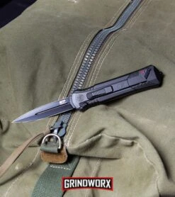 Smith & Wesson Spring Assisted Finger Actuator Tanto OTF Knife - Black Serr 9 Smith & Wesson Spring Assisted Finger Actuator Tanto OTF Knife - Black Serr -Knivesand Tools Shop MP OTF Spring Assisted Spear Point Knife Gray Black BHQ 80731 kp lifestyle web large 2