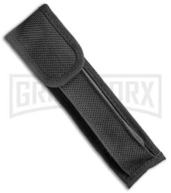 Mago 11" Bayonet Italian Stiletto OTF Knife Red W/Polished Bolster - Satin Plain -Knivesand Tools Shop Mago 11in Red Bayo Italian Stiletto OTF Auto Satin Silver Boster GX 36174 jr sheath large