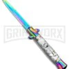 Milano 9" Italian Stiletto White Swirl Automatic Knife - Bayonet Spectrum -Knivesand Tools Shop Milano 9in Italian Stiletto White Swirl Auto Bayo Spectrum GSE019RBMWT GX 33537 jr large