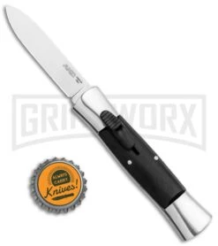 AKC 007 Concord Black OTF Automatic Knife Gray/Black - Spear Point Satin -Knivesand Tools Shop Minion Concord Polish Black OTF Auto Flat Satin Plain GX 35509 jr bottlecap large