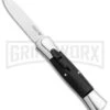 AKC 007 Concord Black OTF Automatic Knife Gray/Black - Spear Point Satin -Knivesand Tools Shop Minion Concord Polish Black OTF Auto Flat Satin Plain GX 35509 jr large