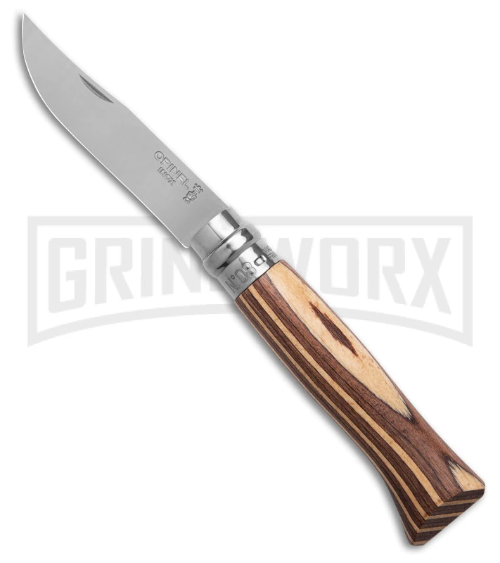 Opinel Knives No. 8 Laminated Brown Birchwood Folding Knife - Stainless Steel Opinel Knives No. 8 Laminated Brown Birchwood Folding Knife - Stainless Steel -Knivesand Tools Shop Opinel Knives No. 8 Folding Knife Laminated Brown Birchwood 3in Satin BHQ 187059 td large
