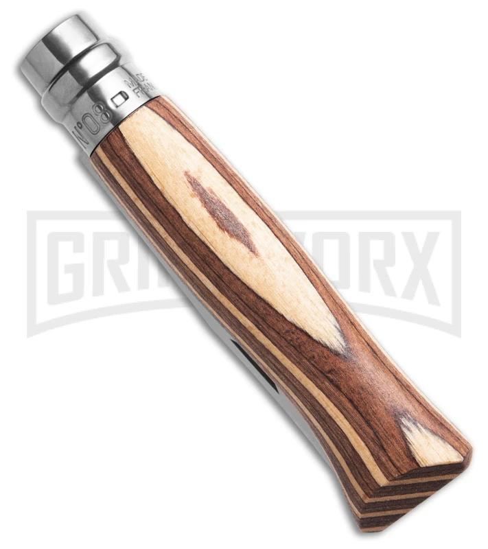 Opinel Knives No. 8 Laminated Brown Birchwood Folding Knife - Stainless Steel Opinel Knives No. 8 Laminated Brown Birchwood Folding Knife - Stainless Steel -Knivesand Tools Shop Opinel Knives No. 8 Folding Knife Laminated Brown Birchwood 3in Satin BHQ 187059 td spine large