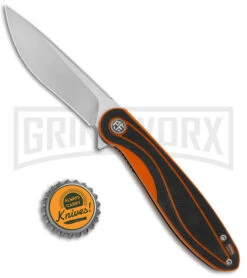 Petrified Fish Skipper Orange G-10 PF858 Liner Lock Knife - Satin D2 -Knivesand Tools Shop Petrified Fish Skipper LL Orange Black G 10 Satin BHQ 177717 jr bottlecap large