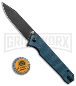 QSP Mamba V2 Blue Micarta Flipper Folding Knife - Black Stonewash Plain -Knivesand Tools Shop QSP Knife Mamba V2 Blue Micarta Black SW BHQ 144647 jr bottlecap large