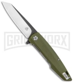 QSP Phoenix OD Green G-10 Liner Lock Knife - Two-Tone Plain