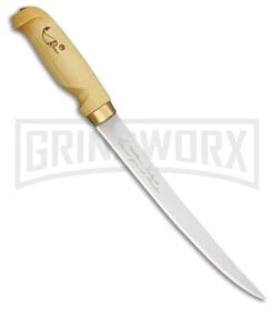 Rapala 9" Tigerfish Fillet Birch Wood Fixed Blade Knife - Satin Plain