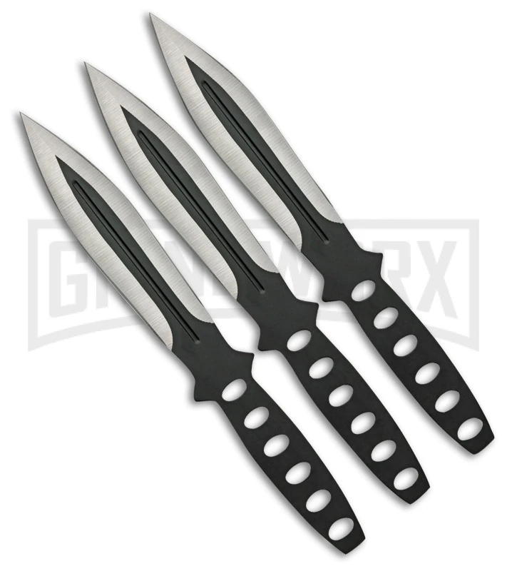 Rite Edge Black Streak Thrower Fixed Blade Knife Set - Two-Tone Plain Rite Edge Black Streak Thrower Fixed Blade Knife Set - Two-Tone Plain -Knivesand Tools Shop Rite Edge Black Streak Thrower two tone BHQ 43203 er large