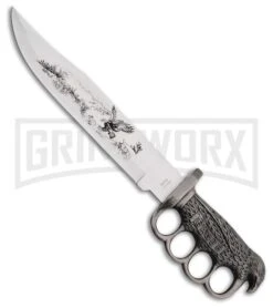 Rite Edge Eagle Flyer Gray Aluminum Fixed Blade Knife - Satin Plain