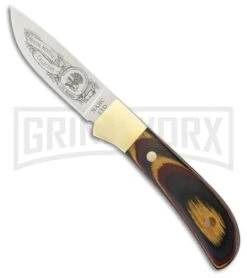 Rite Edge Hunting Heritage Club Multi-Wood Fixed Blade Knife - Satin Plain