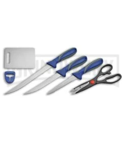 Rite Edge Night's Fillet 6-Piece Blue Fixed Blade Knife Set - Satin
