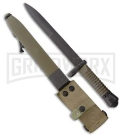 Rite Edge Spanish Cetme OD Green Aluminum Fixed Blade Knife - Black Plain