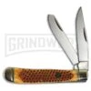 Roper Knives Pit Viper Trapper Brown Pitted Bone Pocket Knife -Knivesand Tools Shop Roper Knives Pit Viper Trapper Brown Pitted Bone BHQ 60886 er large