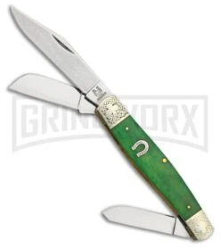 Rough Rider Stroke Of Luck Stockman Green Bone Pocket Knife