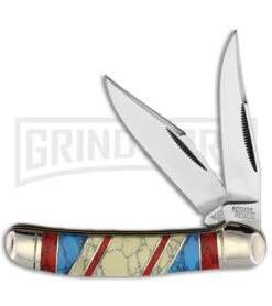 Rough Ryder Stoneworx Copperhead Synthetic Stonework Pocket Knife - Mirror Plain