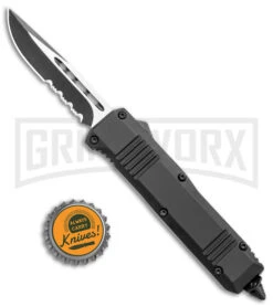 Switchblade Systems Ultro Black D/A OTF Automatic Knife - Black Serr -Knivesand Tools Shop Rumble Black DA OTF Auto Black Serr GX 36978 jr bottlecap large