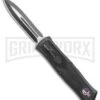 Rumble Black D/A OTF Auto Knife, RWB Skull - Dagger 2 Tone Plain -Knivesand Tools Shop Rumble Black DA OTF Auto RWB Skull Dagger TT GX 38193 jr large