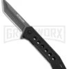 Schrade U.G. Black G-10 Folding Knife - Tanto Gray Plain 1100044 -Knivesand Tools Shop SCH U.G. Liner Lock Knife BlackG10 Gray Tanto BHQ 93630 kp open large