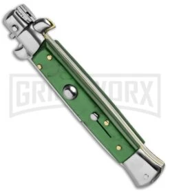 Knivesand Tools Shop -Knivesand Tools Shop SKM 9in Stiletto Auto Green Acrylic Satin Bayo BHQ 51256 jr spine large