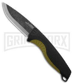 SOG Aegis FX Indigo Black/Moss Green GRN Fixed Blade Knife - Black SW Plain
