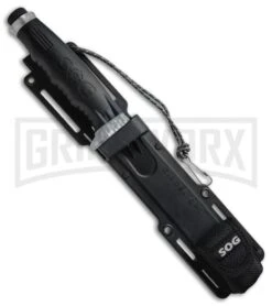 SOG Blade Light Black Fixed Blade Knife W/ LEDs - Satin Plain -Knivesand Tools Shop SOG Blade Light LEDs BLT10 K BHQ 11524 jr sheath large