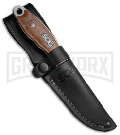SOG Huntspoint Skinning Wood Fixed Blade Knife - Satin Plain -Knivesand Tools Shop SOG Huntspoint Skinning Wood HT012L BHQ 15206 jr sheath large