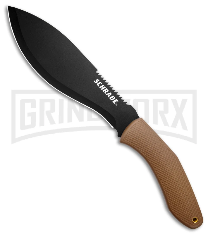 Schrade 17" Machete Brown Rubber Fixed Blade - Black Plain (Box) Schrade 17" Machete Brown Rubber Fixed Blade - Black Plain (Box) -Knivesand Tools Shop Schrade 17in Machete Box New 2020 BHQ 113759 td jr large