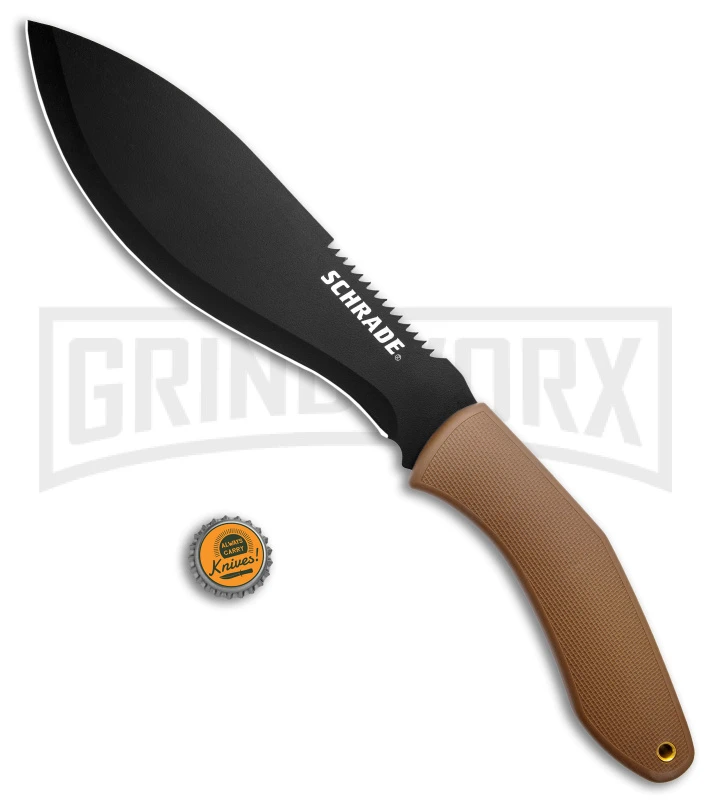 Schrade 17" Machete Brown Rubber Fixed Blade - Black Plain (Box) Schrade 17" Machete Brown Rubber Fixed Blade - Black Plain (Box) -Knivesand Tools Shop Schrade 17in Machete Box New 2020 BHQ 113759 td size jr large