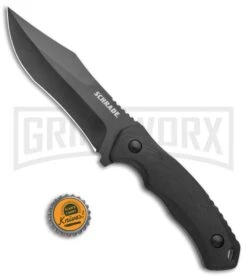 Schrade Steel Driver Black G-10 Clip Point Fixed Blade Knife - Black Plain 5 Schrade Steel Driver Black G-10 Clip Point Fixed Blade Knife - Black Plain -Knivesand Tools Shop Schrade Black Mod DP Fixed AUS 8 G 10 Black BHQ 125129 jr bottlecap large