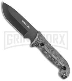 Schrade Frontier Gray Micarta Full Tang Fixed Blade Knife - Black Plain