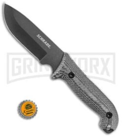 Schrade Frontier Gray Micarta Full Tang Fixed Blade Knife - Black Plain -Knivesand Tools Shop Schrade Frontier Full Tang gray TPE black SCHF51M BHQ 62033 er size large