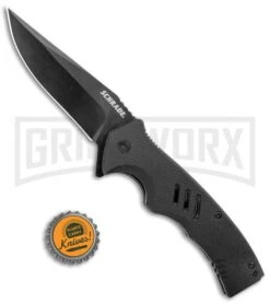 Schrade Sentiment Black G-10 Flipper Knife - Black Plain -Knivesand Tools Shop Schrade G 10 UG Drop Black Oxide AUS 8 Steel G 10 Handle 1136031 BHQ 125130 jr bottlecap large