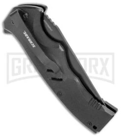 Schrade Sentiment Black G-10 Flipper Knife - Black Plain -Knivesand Tools Shop Schrade G 10 UG Drop Black Oxide AUS 8 Steel G 10 Handle 1136031 BHQ 125130 jr side large