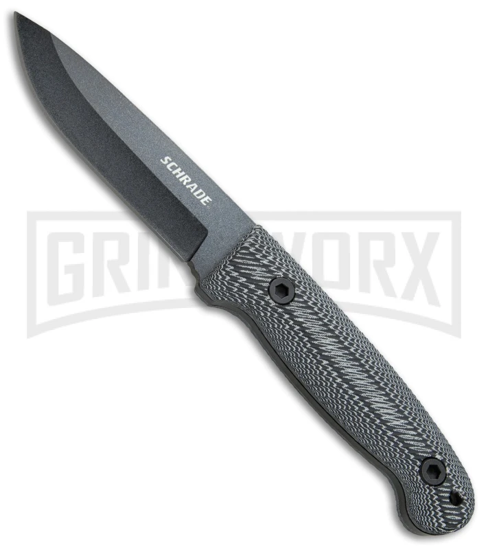 Schrade Large Frontier Micarta Fixed Blade With Ferro Rod - Black SW Plain Schrade Large Frontier Micarta Fixed Blade With Ferro Rod - Black SW Plain -Knivesand Tools Shop Schrade Large Frontier Ferro Rod Micarta Black SW SCHF56LM BHQ 67478 jr large