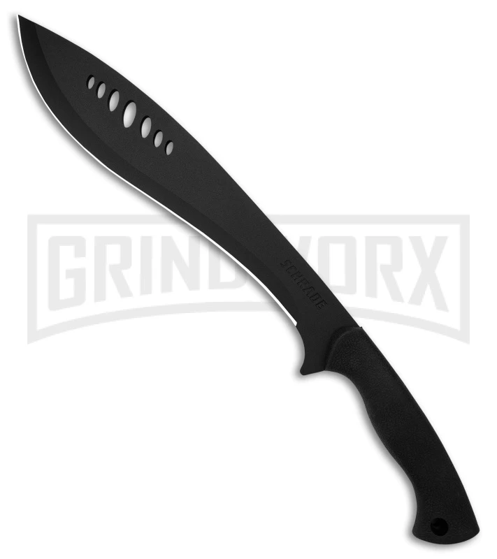 Schrade Large Kukri Machete Black Rubber Fixed Blade - Black Plain Schrade Large Kukri Machete Black Rubber Fixed Blade - Black Plain -Knivesand Tools Shop Schrade Large Kukri Machete BHQ 119709 td large