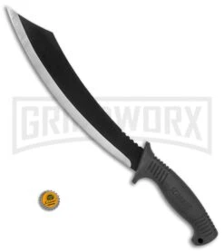 Schrade SCMACH1CP Black Mach1 Machete Fixed Blade - Black Plain -Knivesand Tools Shop Schrade Mach1 Machete black SCMACH1CP BHQ 62065 er size large