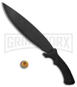 Schrade Mini-Bolo II Black Machete Knife - Black Plain -Knivesand Tools Shop Schrade Mini Bolo II Machete Rubber Black 1100056 BHQ 93634 jr bottlecap large